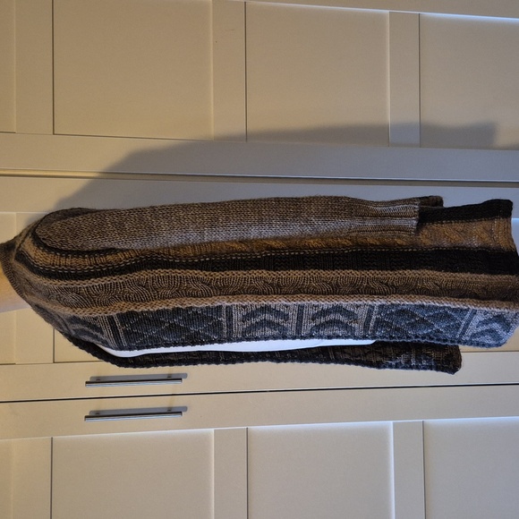 Gottardi Chunky Knit Cardigan in Rich Brown Shades Alpaca Mohair Blend Sz Small - Picture 4 of 7